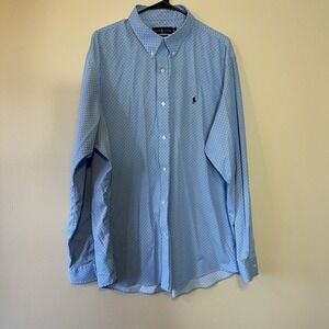 Ralph Lauren‎ Classic Fit Performance Mens Longsleeve Button Down XXL Blue/White